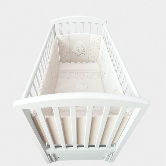 Комплект постельного белья Lollycottons Maks Bear 3 предмета, Кремовый