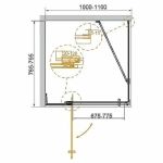 Душевой уголок Cezares Slider 80x110 AH-1-80-100/110-GRIGIO-GM стекло серое/профиль матовая оружейная сталь