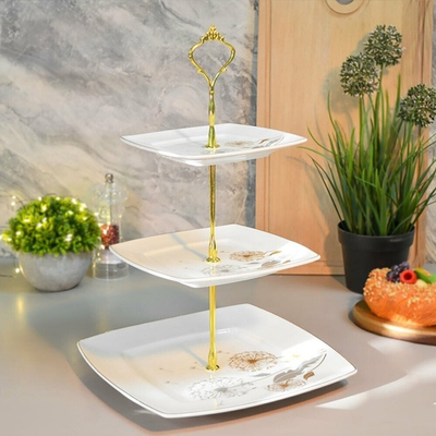 Фруктовница 3-х ярусная "Одуванчики" квадрат (00113588)