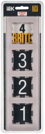BRITE Рамка 4-местная РУ-4-2-Бр стекло розовый матовый IEK