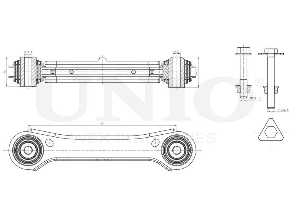 Рычаг подвески поперечный задний верхний левый UNIO SSP-40173