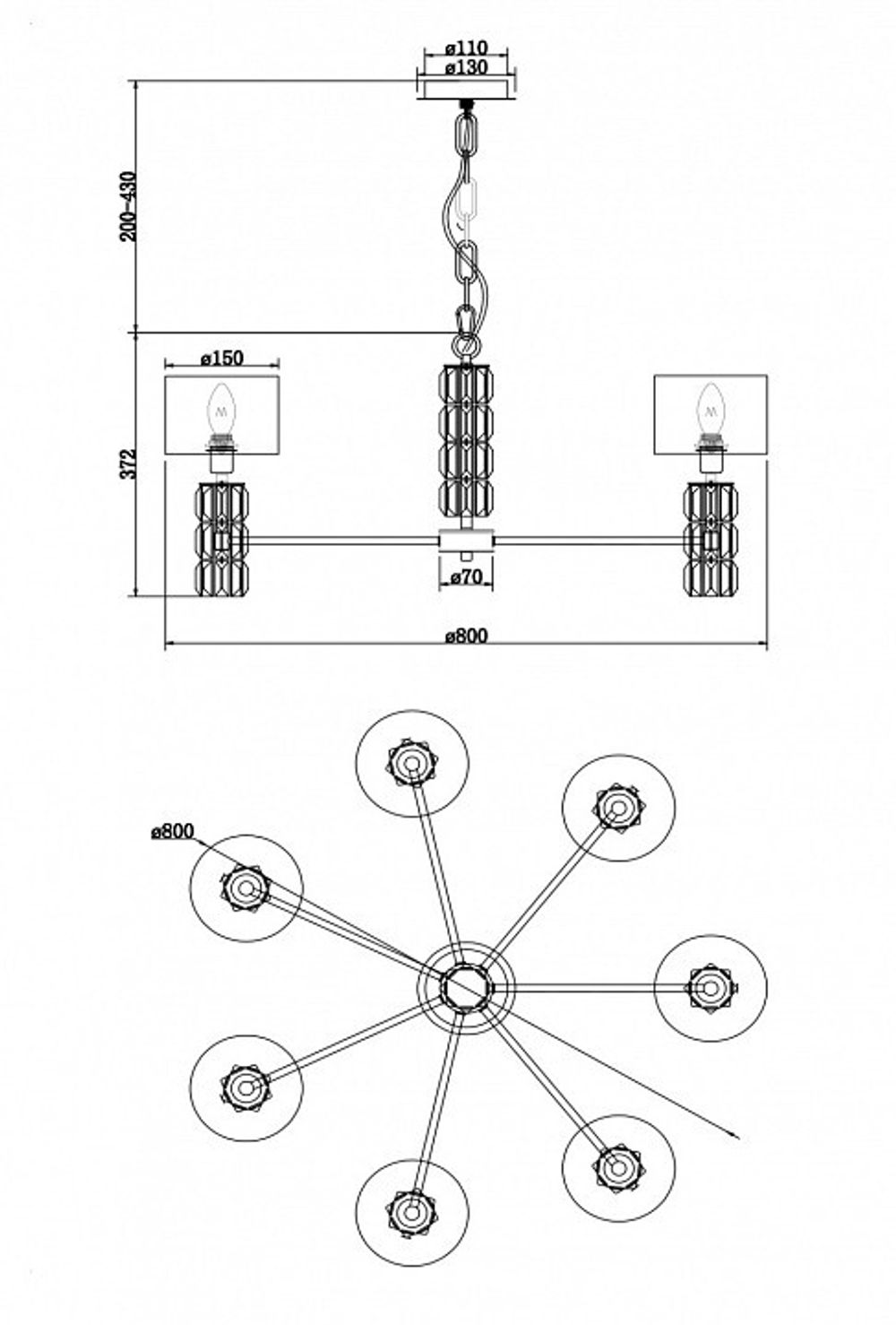 Подвесная люстра Maytoni Talento DIA008PL-07CH