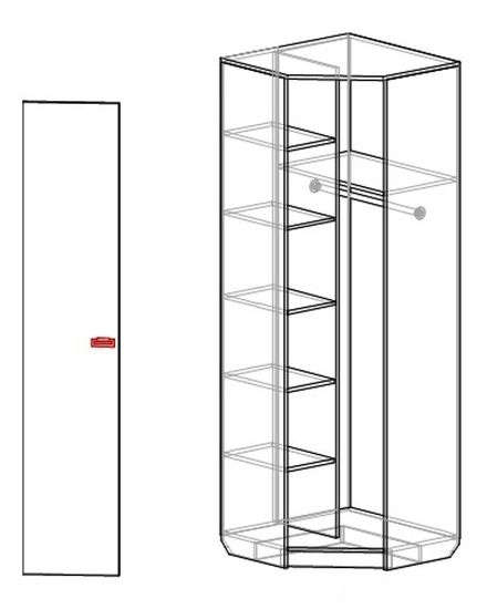 Шкаф угловой КВИНС левый