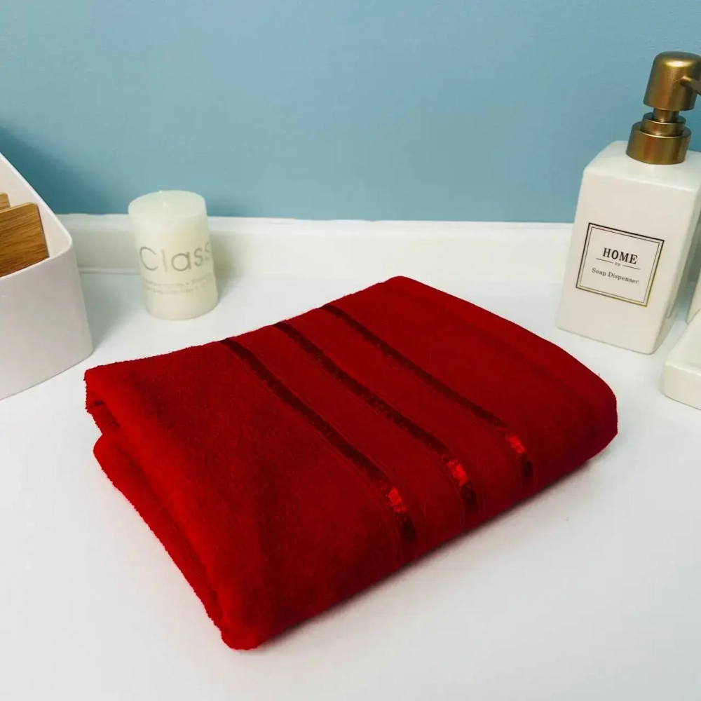 Полотенце махровое 50*80см «Comfort» цвет вишневый 04-088, плотность 300гр/м2 TJ, с петелькой-подвесом