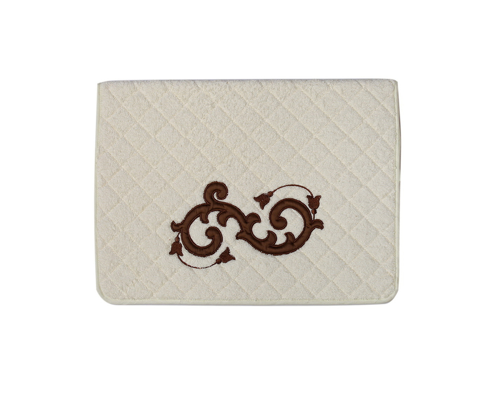 Элитный коврик для ванной Ricciolo бежевый с коричневой аппликацией от Old Florence