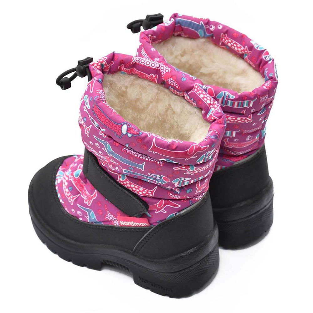 Детские дутики Nordman Mini на затяжке фуксия Badger Dogs