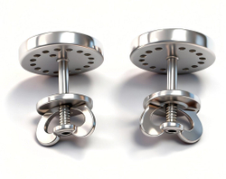 Серьги-пусеты "Эстерелла" из серебра 925 пробы с фианитом, диаметр 9мм