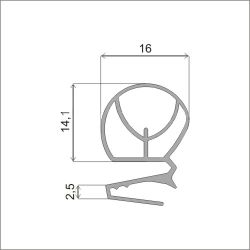 Уплотнитель на морозильный ларь Frostor F500S размер 1380*585 мм (001/002)