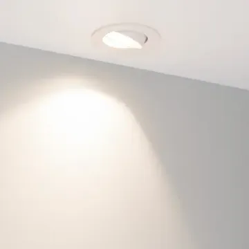 Влагозащищенный встраиваемый поворотный светильник LED 10W 3000K 044598 белый Atoll Arlight