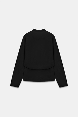 ZARA ПРИТАЛЕННАЯ БЛУЗА ZW COLLECTION, ЧЕРНЫЙ