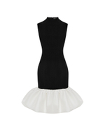 Платье мини из атласа и бархата