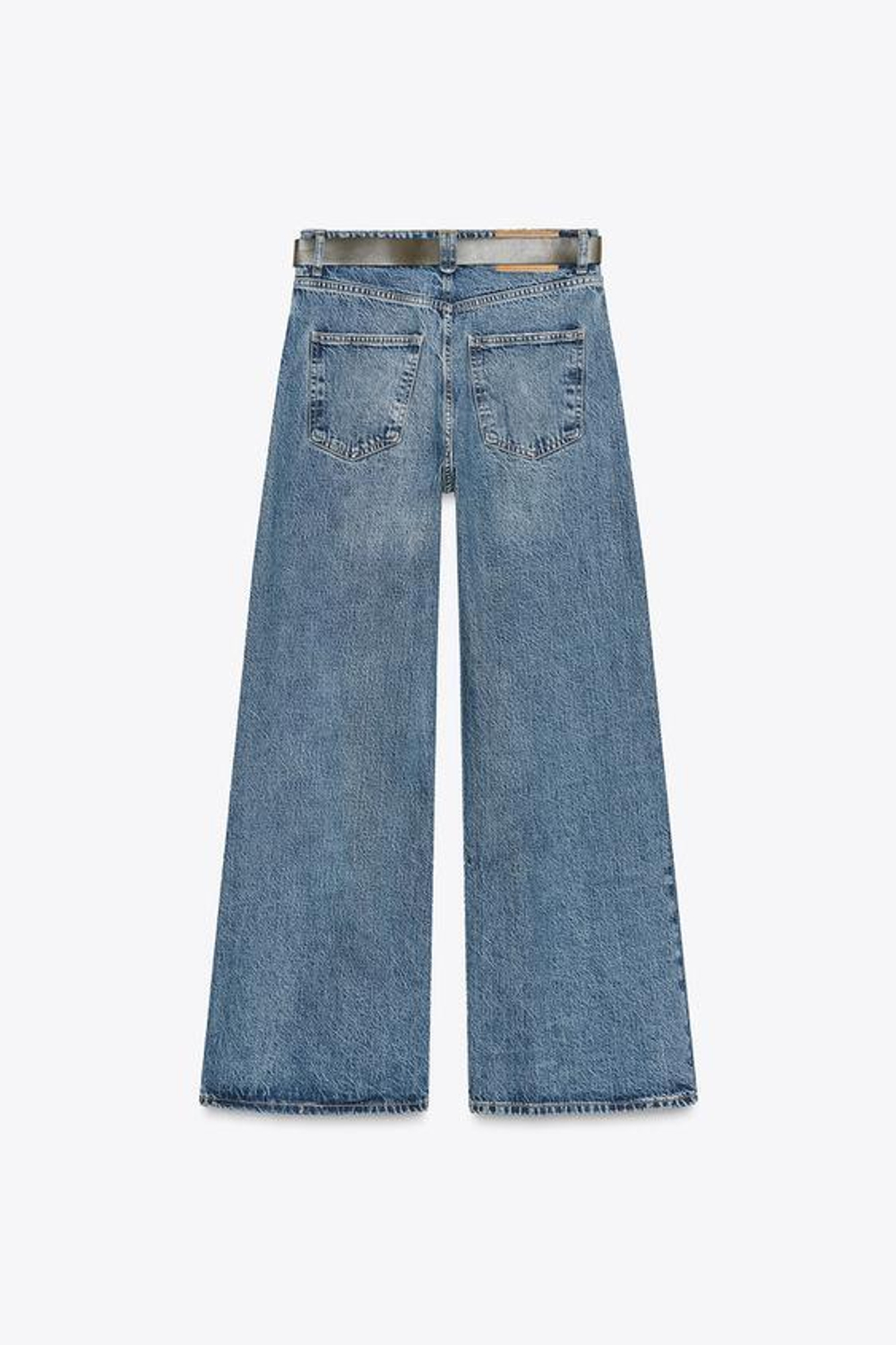 ZARA ДЖИНСЫ Z1975 WIDE-LEG LOOSE С ШИРОКИМИ ШТАНИНАМИ, ЛИНЯЛЫЙ СИНИЙ