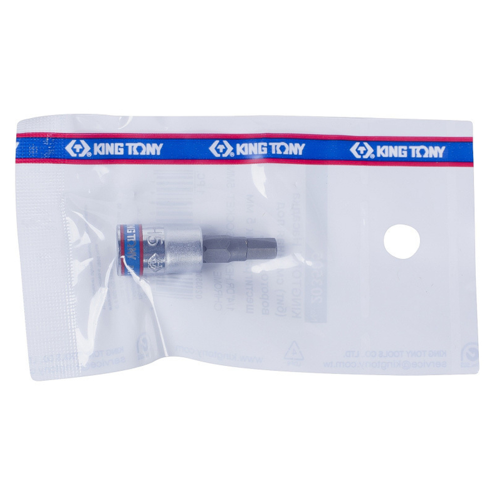 KING TONY (203505) Насадка (бита) торцевая 1/4", L = 37 мм, HEX, 5 мм