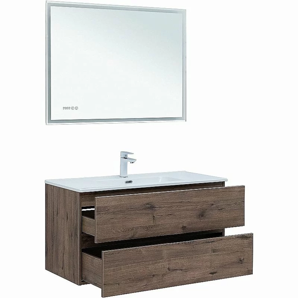 Тумба с раковиной Aquanet Алвита new 100 334188 дуб веллингтон табак