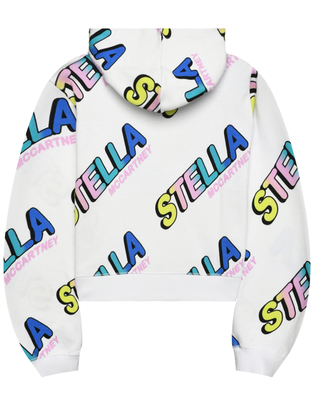 Свитшот с капюшоном STELLA McCARTNEY Белый/Принт: разноцветные логотипы (Девочка)