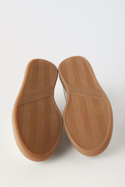 ZARA КОЖАНЫЕ КРОССОВКИ, БЕЛЫЙ