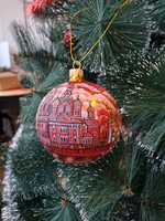 Шар стеклянный "Спас на крови",  ручная роспись