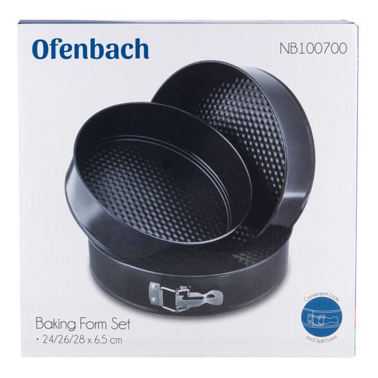 Набор разъемных форм для выпечки 3 шт Ofenbach NB 100700 (d24; 26; 28 см) из углеродистой стали