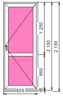 Дверь из ПВХ 2100 х 820 Терма ЭКО