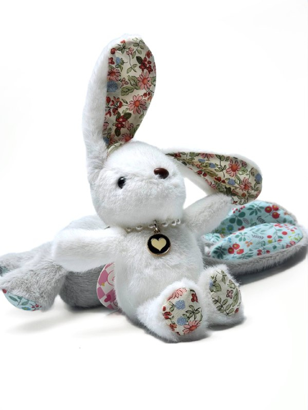 Мягкий брелок "Заяц с цветочными ушками" 17 см оптом