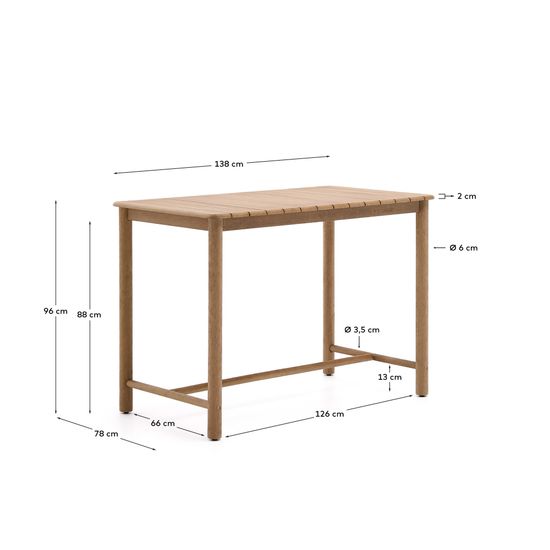 Sori Уличный стол из акации 135 x 78 см
