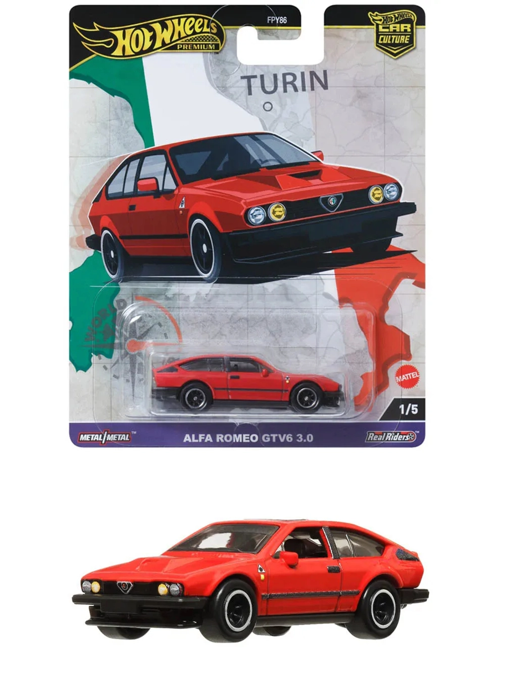 Машинка Хот Вилс Премиум Alfa Romeo GTV6 3.0 FPY86 HRV80