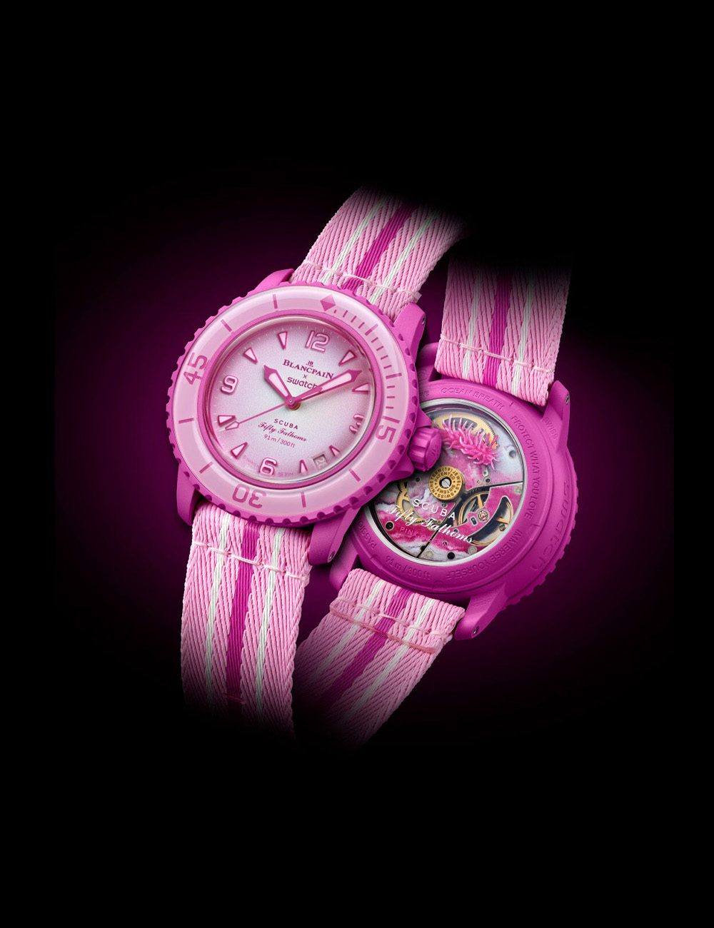 Наручные часы Blancpain X Swatch "Pink Ocean"