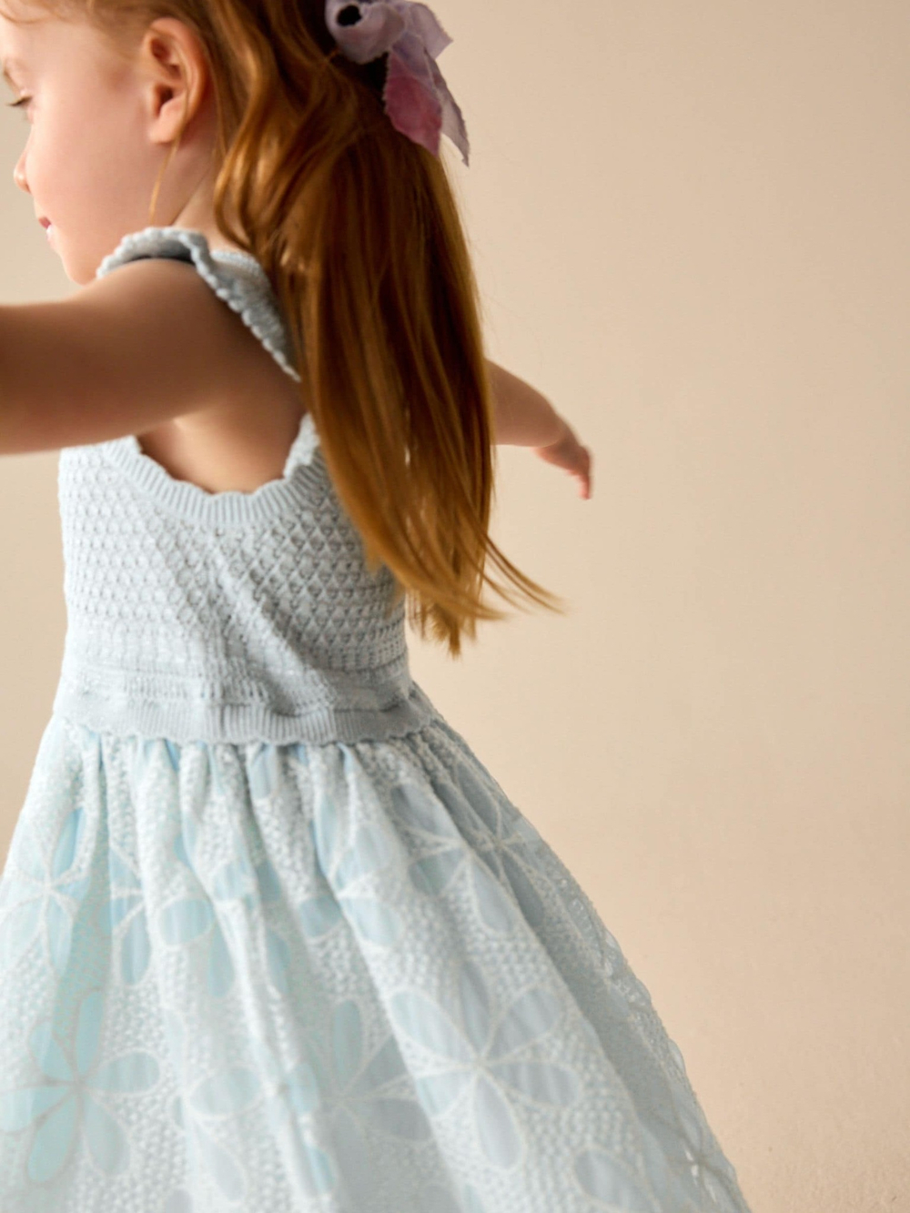 Платье с вышивкой для девочки Next AB6-933, Голубой