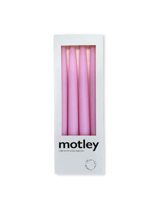 Набор классических свечей Motley 4 шт | светло-розовый