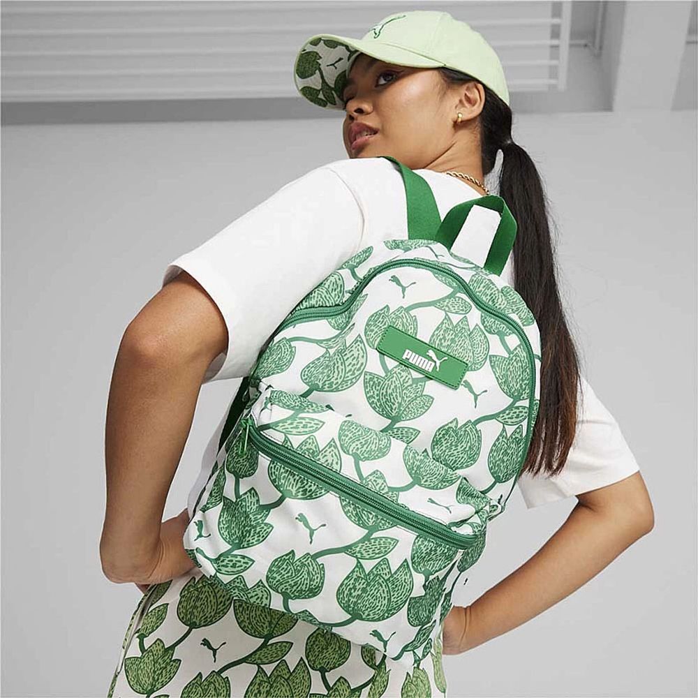 Рюкзак спорт. PUMA Core Pop Backpack, 07985505, полиэстер, бело-зеленый