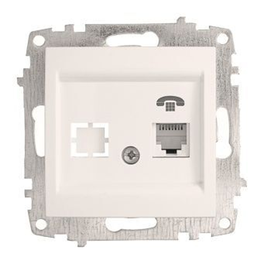 Механизм розетки TF телефонная ZENA, цвет белый 609-010200-221
