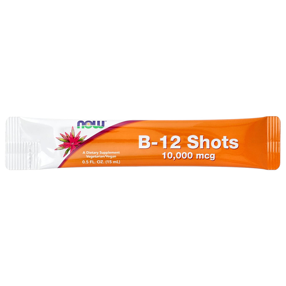 NOW Foods, B-12 Shots, ягодное ассорти, 12 пакетиков по 15 мл (0,5 жидк. Унции)