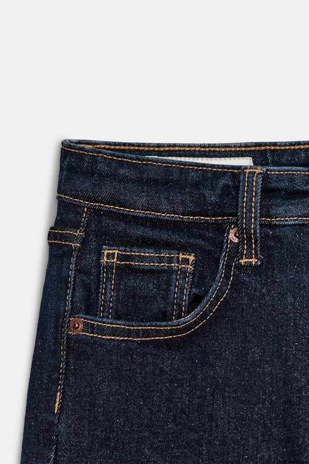 ZARA ДЖИНСЫ TRF CROPPED FLARE С ВЫСОКОЙ ПОСАДКОЙ, ТЕМНЫЙ ИНДИГО