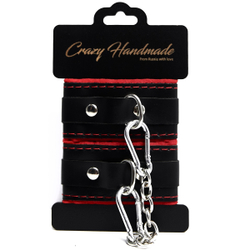Оковы Crazy Handmade скругленные с мягкой красной подкладкой