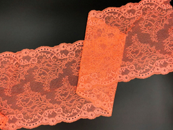 Эластичное кружево, ОПТ, 23 см, коралловое (Арт: EK-2300), м