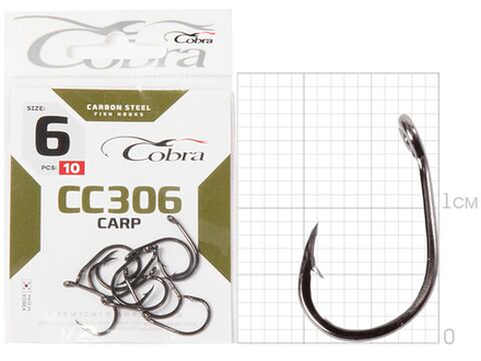 Крючки Cobra CARP KOI CC306, размер №6, упаковка 10 шт.