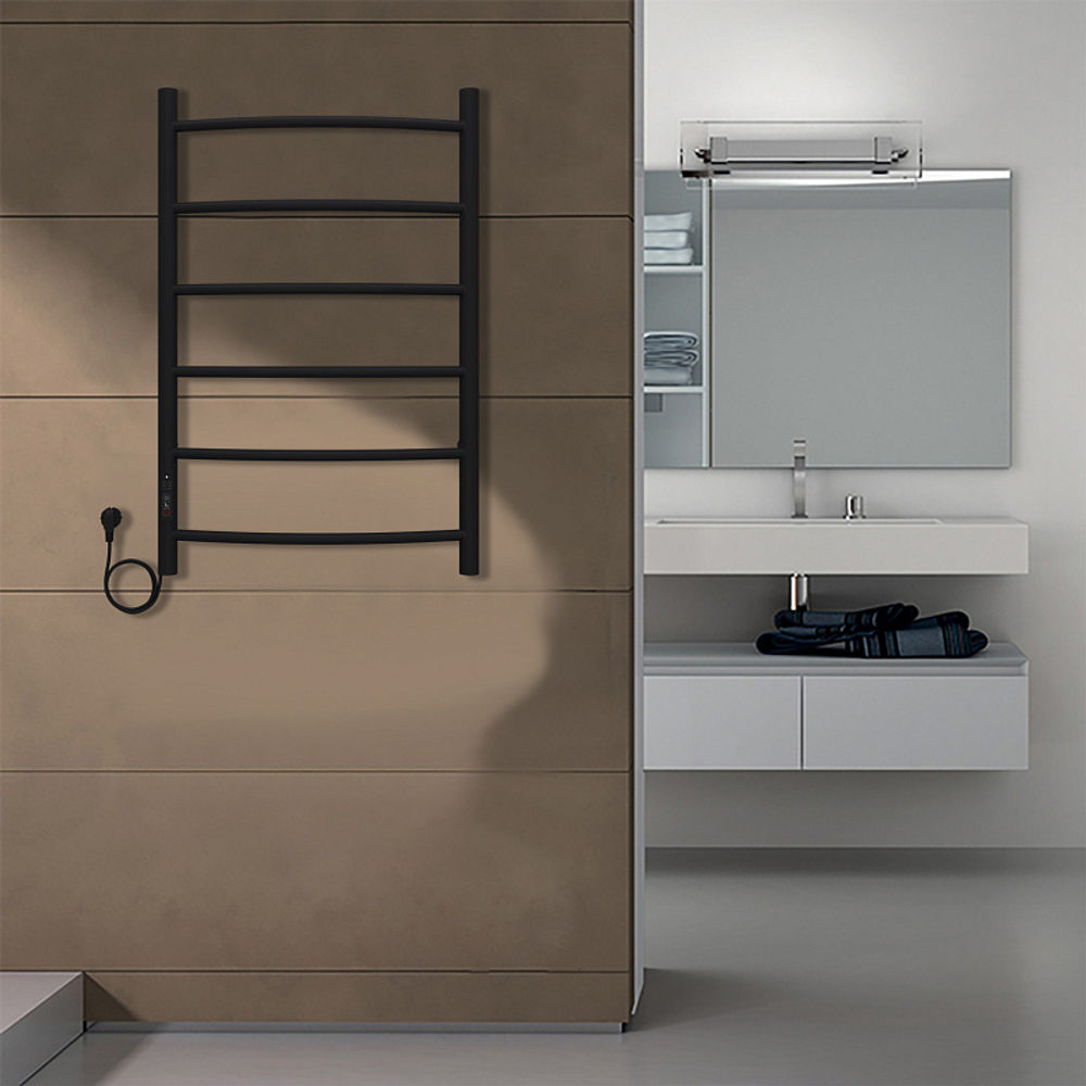 Полотенцесушитель электр. Azario VERONA 53.2х80, Черный
