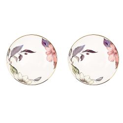 Тарелка (с элементами золота) "Олеандр" 20*20*4см. (min6) (транспортная упаковка)