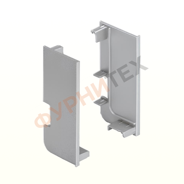 Заглушки внутренние (закрытые) к профилю L KB92 (лев/прав) Серебро A00