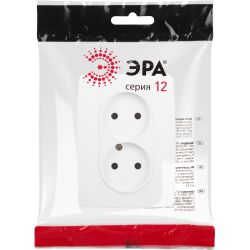 Розетка ЭРА Серия 12 12-2107-01М , 2X2P, 16А-250В, белый матовый