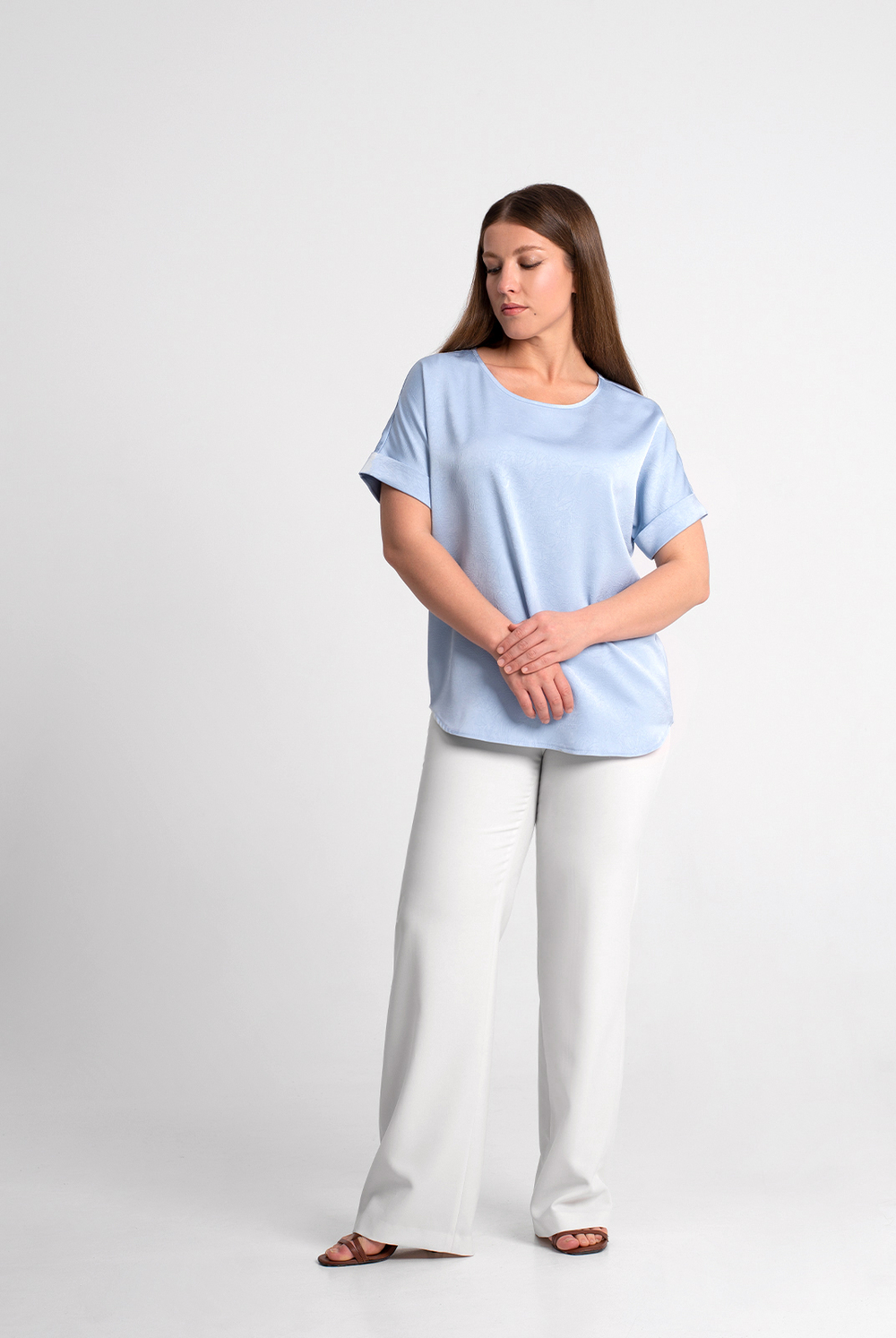 Блузка женская 4581з, голубой #270Гол094581з