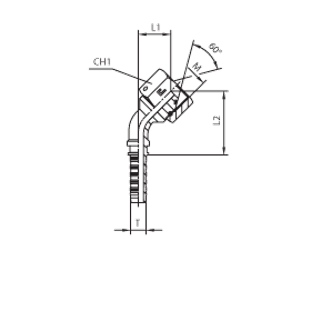 Фитинг DN 20 DKM (Г) 30x1.5 (45) (штифтованная гайка) (o-ring)