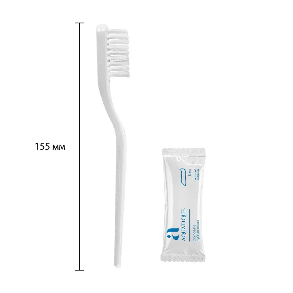 Зубной набор (200 шт.): щетка АК РСТ, паста саше-стик Aquatique 5 мл, ЭКО Flow-pack