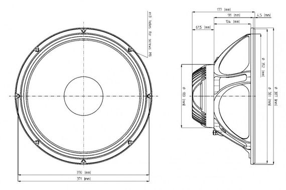 EighteenSound 15ND930/16 неодимовый динамик, диаметр 15 дюймов, 500Вт