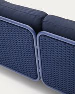 Уличный 3-местный диван Sedalis из алюминия и синей веревки 210 см
