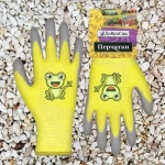 Перчатки нейлоновые детские «Little gardener-Лягушонок» с полиуретановым покрытием полуоблитые, желтые S р-р ДоброСад