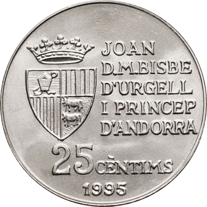 25 сантимов 1995 Андорра, 50 лет Продовольственной программе (ФАО)