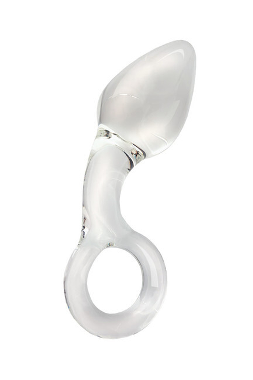 Анальная втулка из стекла с кольцом (Цвет: прозрачный)