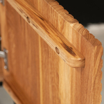 Дизайнерская тумба под телевизор 180 см Грувс из дуба с декоративными резными фасадами, на металлических ножках в стиле лофт