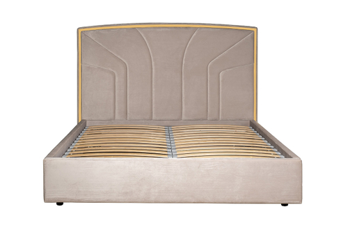 102AN-KRO-3180-SER Кровать Lancy 180см, велюр серый 200*220*146см